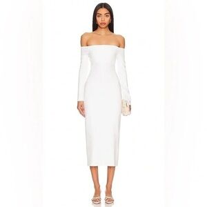 Enza Costa Off-Shoulder White Maxi Dress